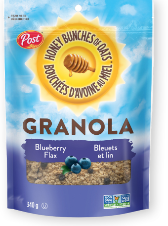 Post Honey Bunches of Oats granola blueberry flax large.