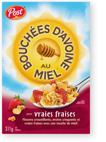 Bouchees d'avoine au miel avec vraies fraises