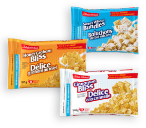 Malt O Meal Sweet Wheat Bundles, Honey Graham Bliss and Cinnamon Bliss bags