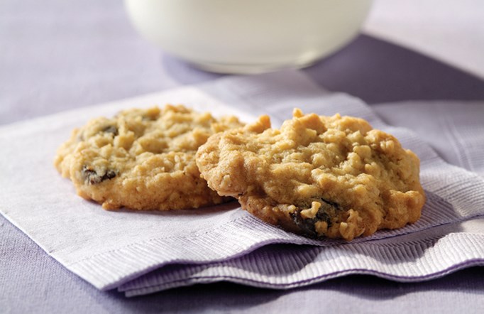 Chewy Cherry Cookies on a purple napkin.