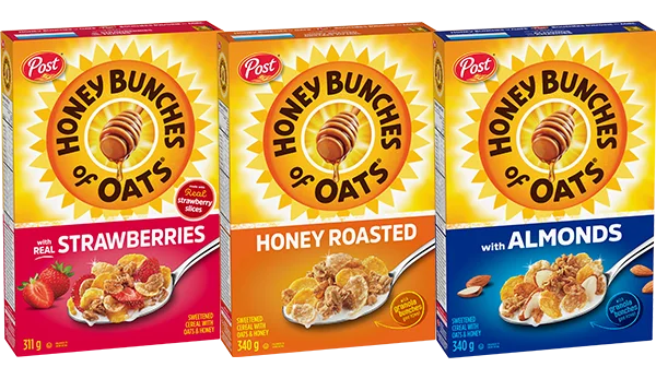 3 boxes of Honey Bunches of Oats