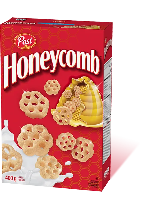 A box of Post Honeycomb breakfast cereal