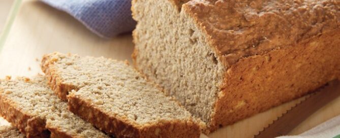 Shredded Wheat Banana Bread on a cutting board.