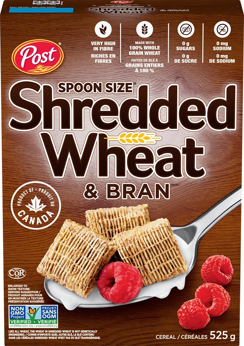Shredded Wheat et du son, de la taille d'une cuillère Céréale - Produit du Canada