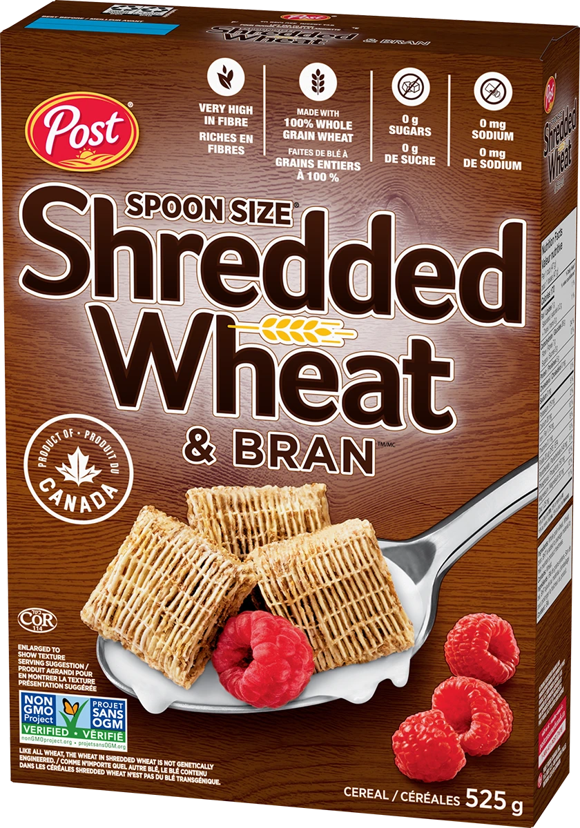 Shredded Wheat et du son, de la taille d'une cuillère Céréale - Produit du Canada