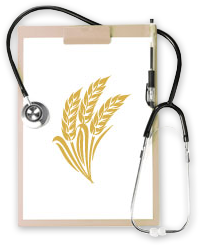 Wheat icon on a clipboard with a 