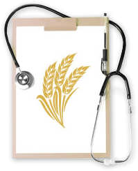 Wheat icon on a clipboard with a 