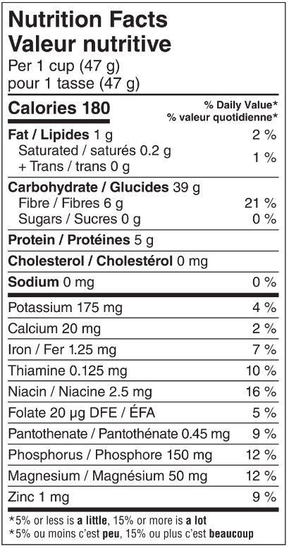 Shredded Wheat Original Spoon Size Nutrition Facts Sheet