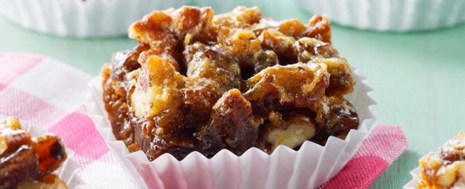 Shreddies Butter Tart Square sitting on a checkered red and white towel.