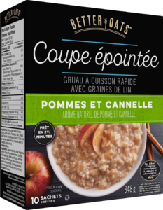 Better Oats Coupe épointée gruau à cuisson rapide avec graines de lin pommes et cannelle