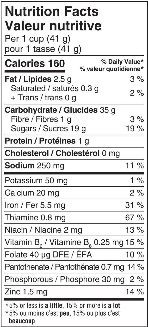 Honey Ohs! Nutrition Facts