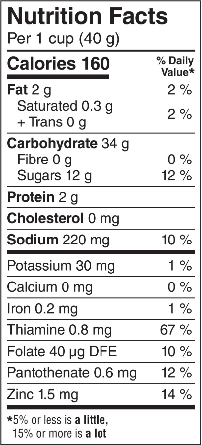 Fruity Pebbles nutrition facts