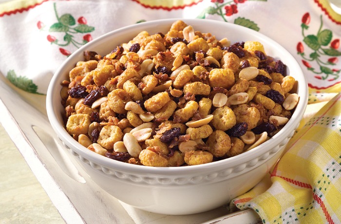 Bowl of Waffle Minis Sweet & Salty Snack Mix